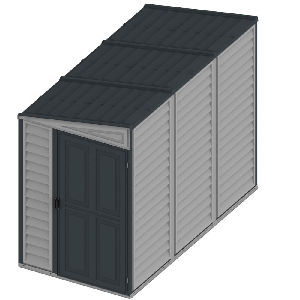 Duramax Side Mate Plus - 4ft x 8ft Plastic Garden Shed in Grey