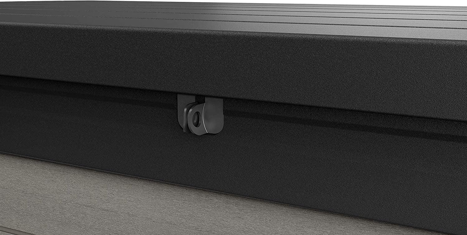 Denali 100 Gallon Resin Large Deck Box – Grey / Black