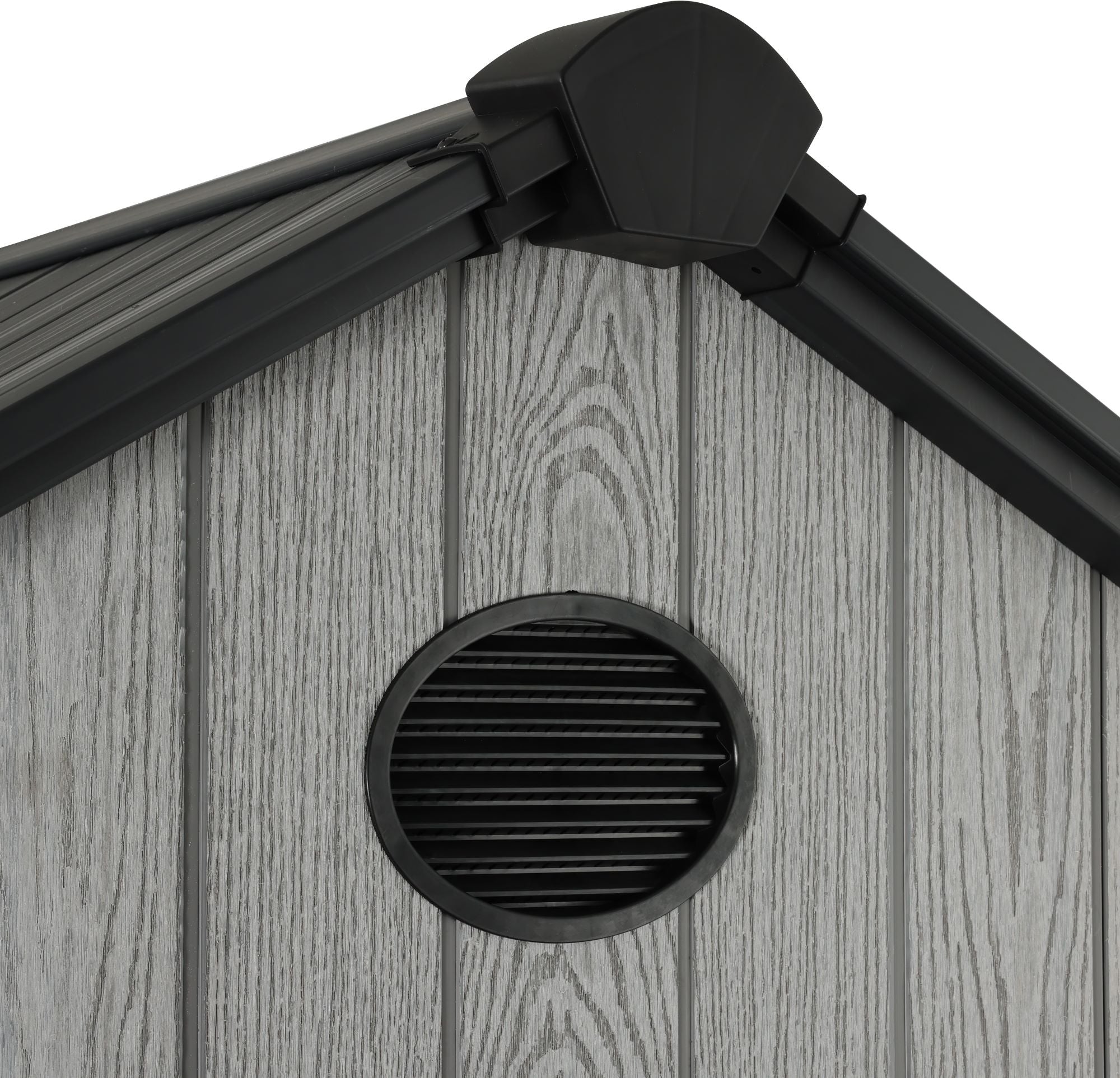 Pro Grade 6ft x 8ft Premium Plastic Double Door Garden Shed - Grey/Anthracite Wood Touch Texture